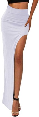 Ninimour- Fashion Trends High Waisted Side Slit Women Maxi Skirt Clubwear