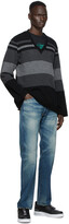 Thumbnail for your product : Undercover Black Stripe V-Neck Sweater