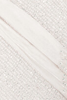 Thumbnail for your product : retrofete Rebecca Velvet-trimmed Sequined Chiffon Dress - White