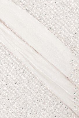 retrofete Rebecca Velvet-trimmed Sequined Chiffon Dress - White