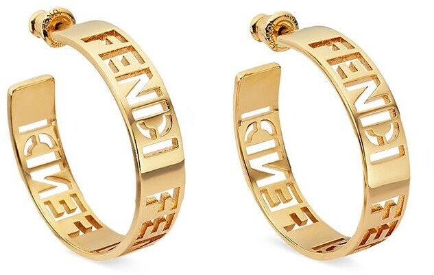 Fendi Earring with Logo - Metallic - Rings