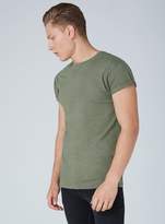 Thumbnail for your product : Topman Khaki Slub Muscle Fit Roller T-Shirt