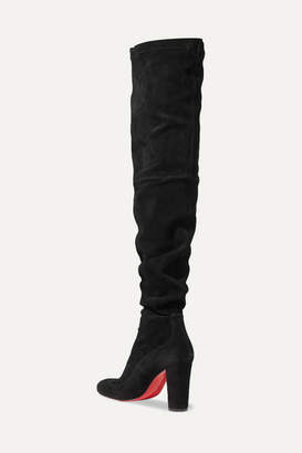 Christian Louboutin Kiss Me Gena 80 Suede Thigh Boots - Black