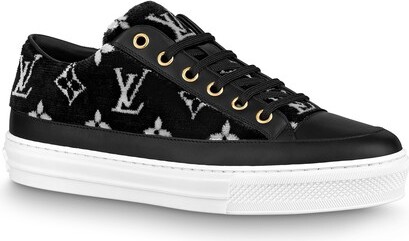 Louis Vuitton Black Leather And Embossed Monogram Suede Millenium Wedge  Sneakers Size 39.5 - ShopStyle Trainers & Athletic Shoes