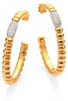 Thumbnail for your product : John Hardy Bedeg Diamond & 18K Yellow Gold Hoop Earrings/1.75"