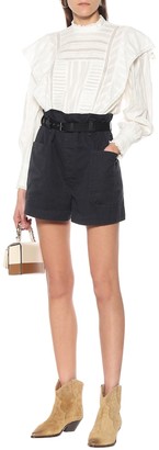 Etoile Isabel Marant Rike high-rise cotton-blend shorts