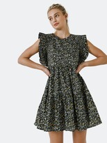 Thumbnail for your product : ENGLISH FACTORY Floral Ruffled Babydoll Dress