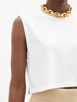 Thumbnail for your product : x karla X Karla - The Sleeveless Crop Cotton-jersey Top - White