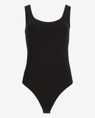 Express Fitted Scoop Neck Thong Bodysuit