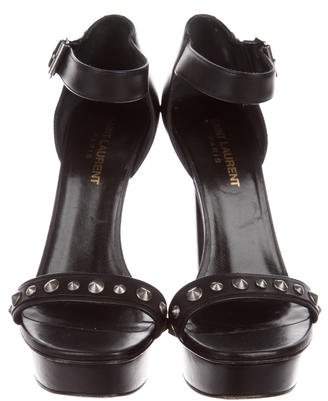 Saint Laurent Leather Platform Sandals