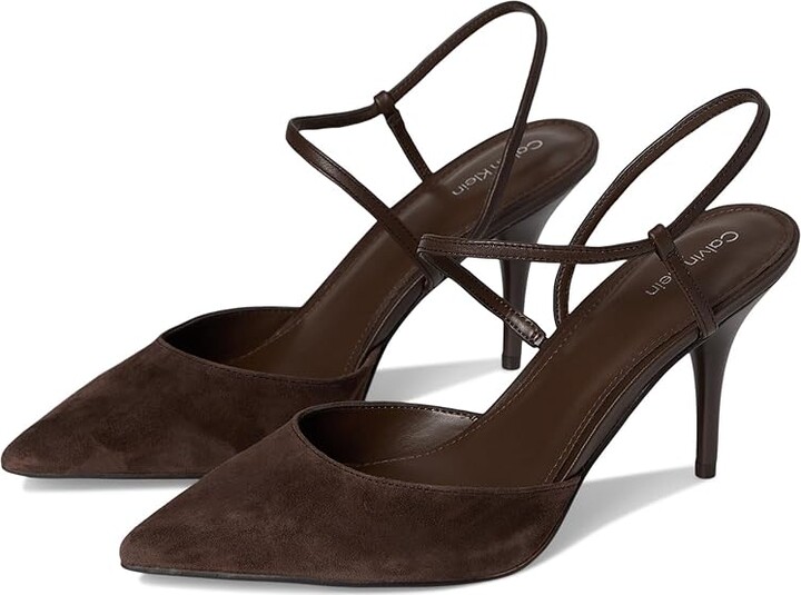 Calvin Klein Cordera Women's Shoes Dark Brown Leather : 9 M, Synthetic