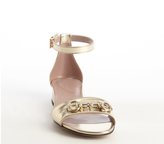 Thumbnail for your product : Gucci Light Gold Suede Horsebit Detail Anklestrap Sandals