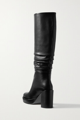 3.1 Phillip Lim Naomi Ruched Leather Knee Boots - Black