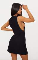Thumbnail for your product : PrettyLittleThing Basic Black High Neck Drop Arm Shift Dress