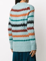 Thumbnail for your product : Plan C Striped-Intarsia Chunky Knit Jumper
