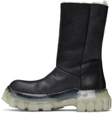Thumbnail for your product : Rick Owens Black Shearling Mega Bozo Tractor Chelsea Boots