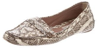 Tabitha Simmons Python Round-Toe Loafers