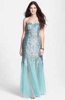 Thumbnail for your product : Sean Collection Sequin & Tulle Strapless Gown