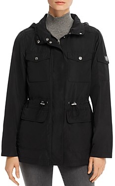 cinched waist raincoat