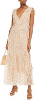 Thumbnail for your product : Lee Mathews Zola tiered ruched printed silk-georgette maxi dress