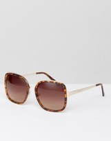 Thumbnail for your product : South Beach Oversized Tortoiseshell Square Sunglasses