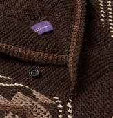 Thumbnail for your product : Ralph Lauren Purple Label Slim-Fit Shawl-Collar Intarsia Silk and Cashmere-Blend Sweater