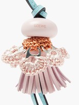 Thumbnail for your product : Loewe Paula's Ibiza - Sea Angel Raffia And Leather Key Charm - Pink Multi