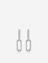 Thumbnail for your product : Monica Vinader Alta Capture Charm sterling silver and diamond link earrings
