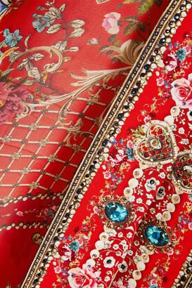 Camilla Crystal-embellished printed silk-chiffon kaftan
