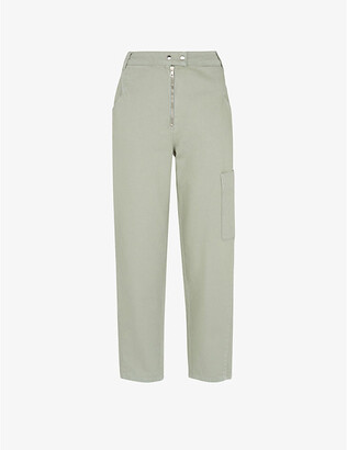 Whistles Pax Zip mid-rise straight-leg cotton trousers