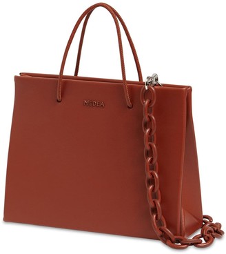 Medea Hanna Leather Top Handle Bag W/chain