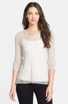 Thumbnail for your product : Eileen Fisher Soft Mesh Knit V-Neck Top (Regular & Petite)