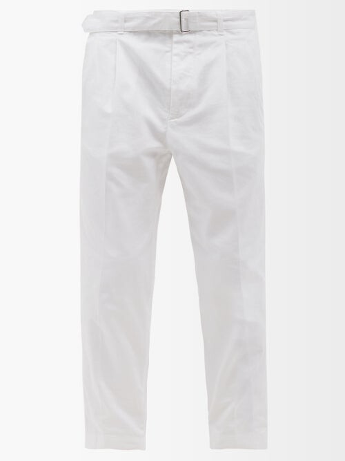 Officine Generale Luigi Pleated Cotton Tailored Trousers - White -  ShopStyle Pants