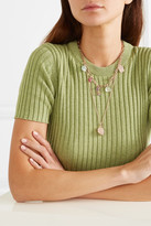 Thumbnail for your product : Monica Vinader + Caroline Issa Rose Gold Vermeil Multi-stone Necklace