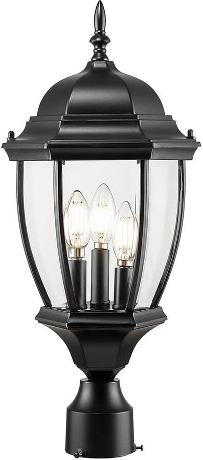 Acclaim Lighting Wexford 3-Light Matte Black Outdoor Post-Mount Light Fixture