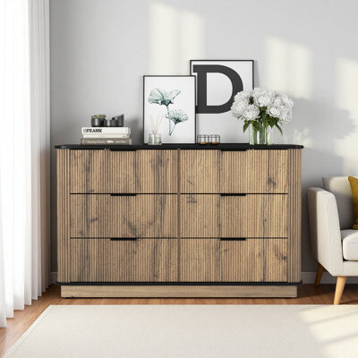 Ebern Designs Modern Multi-Functional Six-Drawer CabinetThe Combination Of Rounded Corners And Multifunctional Design With Product Dimensions Of 47.2*15.7*29.6 I