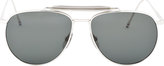 Thumbnail for your product : Thom Browne Silver & Black TB-015A Aviators
