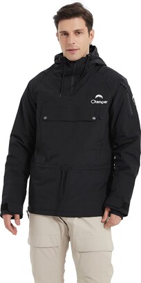 Otemper Mens Ski Jacket Snow Coat for Men Windbreaker Waterproof Hooded  Waist Drawstring Windproof Snow Coat Warm Winter-Black-Small - ShopStyle
