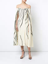 Thumbnail for your product : DAY Birger et Mikkelsen Marina Moscone marble stripe off the shoulder cape dress