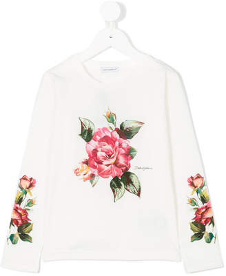 Dolce & Gabbana Kids rose print top
