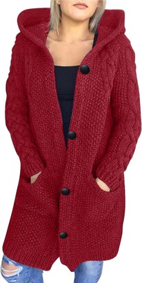 HoGeGe Women's Thickened Long Down Jacket Winter Cardigan Open