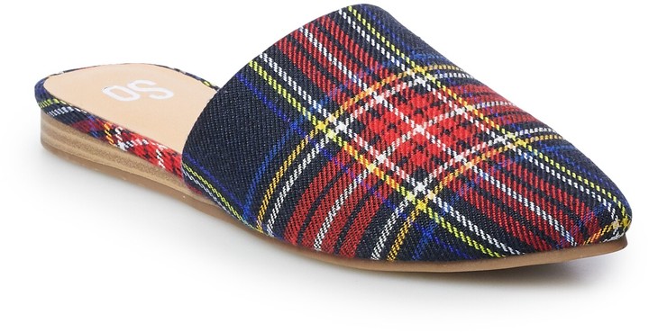plaid mules