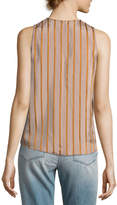 Thumbnail for your product : Giada Forte V-Neck Sleeveless Striped Top