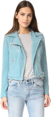 Doma Who Cropped Suede Moto Jacket