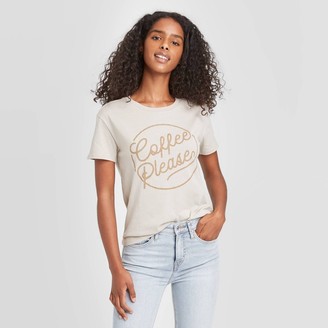 Fifth Sun Women' Coffee Pleae hort leeve Graphic T-hirt - Taupe X