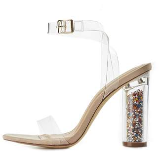 Charlotte Russe Clear Lucite Heel Dress Sandals