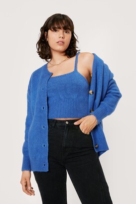 Nasty Gal Womens Soft Knit Cami Top And Button Cardigan Set
