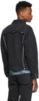 Thumbnail for your product : John Lawrence Sullivan Black Bleached Zip Denim Jacket