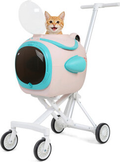 coziwow Dog Stroller For Dogs And Cats, Foldable 4-wheel Pet Stroller With Temperature Display | Ventilation Fan | Anti-irritation Design | Night Light | Cat