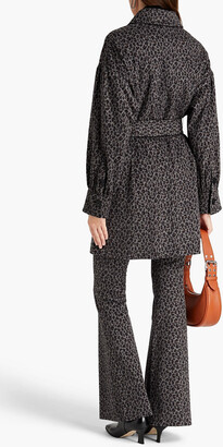 Diane von Furstenberg Manon leopard-print brushed cotton and wool-blend felt coat